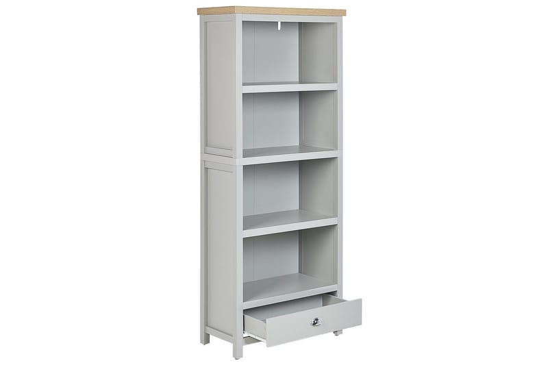 Clio Bokhylle med 4 Hyller 72 cm i Malt Tre - Lysegrå - Oppbevaring - Hylle - Bokhylle