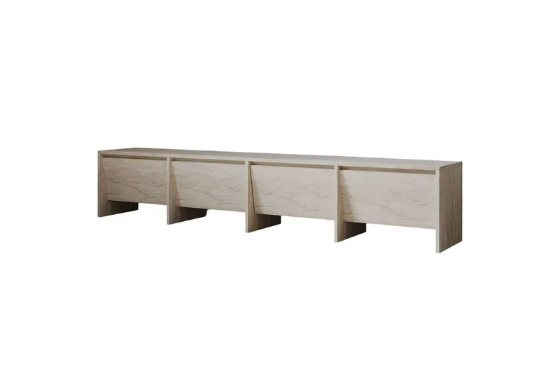 Crala Gulvstående TV-benk 180 cm med Oppbevaring i Tre, Beige