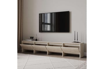 Crala Gulvstående TV-benk 180 cm med Oppbevaring i Tre - Beige - Møbler - TV- & Mediamøbler - TV benk & mediabenk