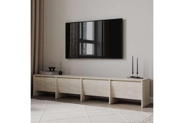 Crala Gulvstående TV-benk 180 cm med Oppbevaring i Tre - Beige - Møbler - TV- & Mediamøbler - TV benk & mediabenk