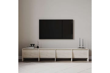 Crala Gulvstående TV-benk 180 cm med Oppbevaring i Tre - Beige - Møbler - TV- & Mediamøbler - TV benk & mediabenk