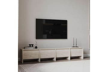 Crala Gulvstående TV-benk 180 cm med Oppbevaring i Tre - Beige - Møbler - TV- & Mediamøbler - TV benk & mediabenk