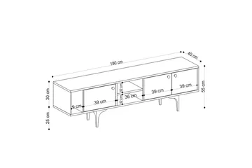 Cyral TV-benk 180 cm - Eik - Møbler - TV- & Mediamøbler - TV benk & mediabenk