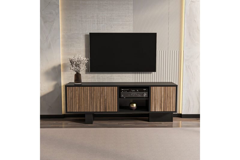 Dargaville TV-benk 150 cm - Sort/Brun - Møbler - TV- & Mediamøbler - TV benk & mediabenk