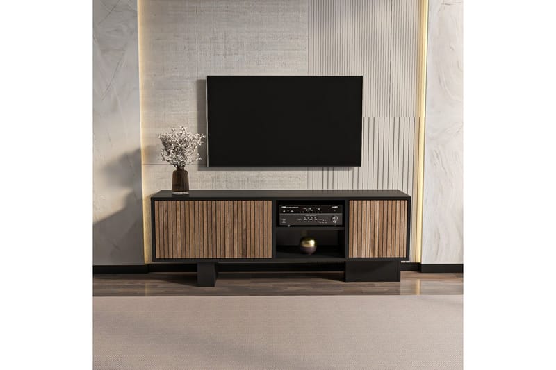 Dargaville TV-benk 150 cm - Sort/Brun - Møbler - TV- & Mediamøbler - TV benk & mediabenk