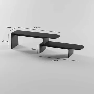 Deliones TV-benk 130 cm - Svart - Møbler - TV- & Mediamøbler - Mediestativ & veggfeste - TV-veggfeste