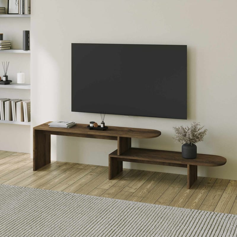 Deliones TV-benk 130 cm - Valnøtt - Møbler - TV- & Mediamøbler - Mediestativ & veggfeste - TV-veggfeste