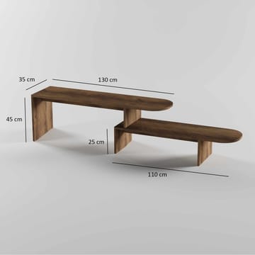 Deliones TV-benk 130 cm - Valnøtt - Møbler - TV- & Mediamøbler - Mediestativ & veggfeste - TV-veggfeste
