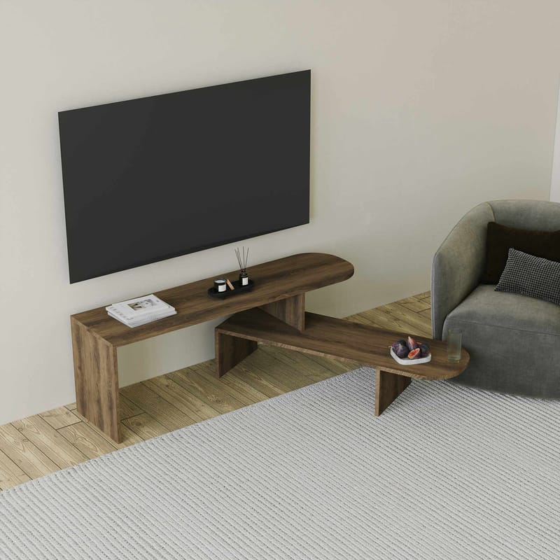 Deliones TV-benk 130 cm - Valnøtt - Møbler - TV- & Mediamøbler - Mediestativ & veggfeste - TV-veggfeste