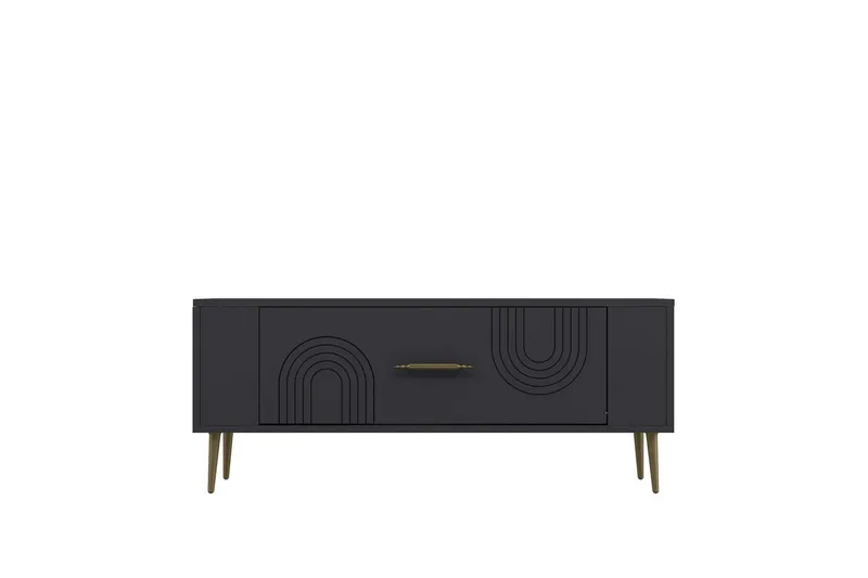 Deyric TV-benk 120 cm - Antrasitt/Gull - Møbler - TV- & Mediamøbler - TV benk & mediabenk