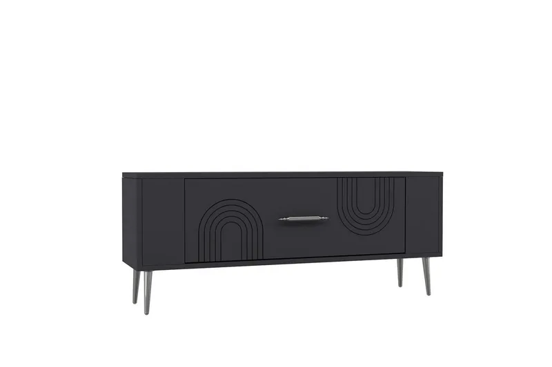 Deyric TV-benk 120 cm, Antrasitt/Sølv