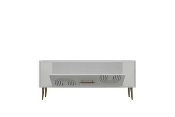 Deyric TV-benk 120 cm - Hvit/Gull - Møbler - TV- & Mediamøbler - TV benk & mediabenk