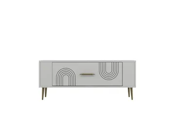 Deyric TV-benk 120 cm - Hvit/Gull - Møbler - TV- & Mediamøbler - TV benk & mediabenk