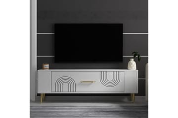 Deyric TV-benk 120 cm - Hvit/Gull - Møbler - TV- & Mediamøbler - TV benk & mediabenk