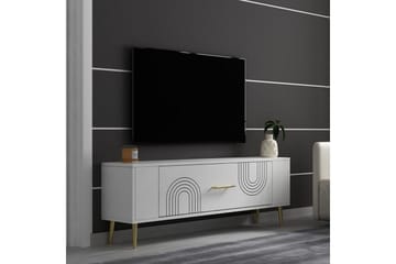Deyric TV-benk 120 cm - Hvit/Gull - Møbler - TV- & Mediamøbler - TV benk & mediabenk