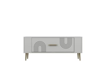 Deyric TV-benk 120 cm - Hvit/Gull - Møbler - TV- & Mediamøbler - TV benk & mediabenk