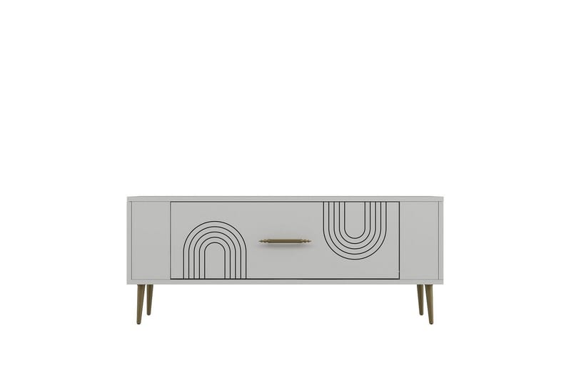 Deyric TV-benk 120 cm - Hvit/Gull - Møbler - TV- & Mediam�øbler - TV benk & mediabenk