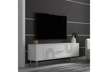 Deyric TV-benk 120 cm - Hvit/Gull - Møbler - TV- & Mediamøbler - TV benk & mediabenk