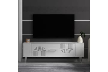Deyric TV-benk 120 cm - Hvit/Sølv - Møbler - TV- & Mediamøbler - TV benk & mediabenk
