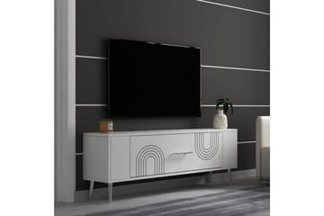 Deyric TV-benk 120 cm - Hvit/Sølv - Møbler - TV- & Mediamøbler - TV benk & mediabenk
