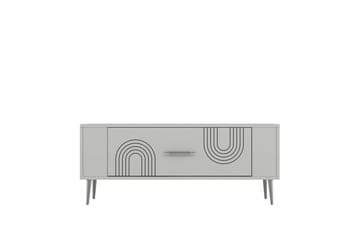 Deyric TV-benk 120 cm - Hvit/Sølv - Møbler - TV- & Mediamøbler - TV benk & mediabenk