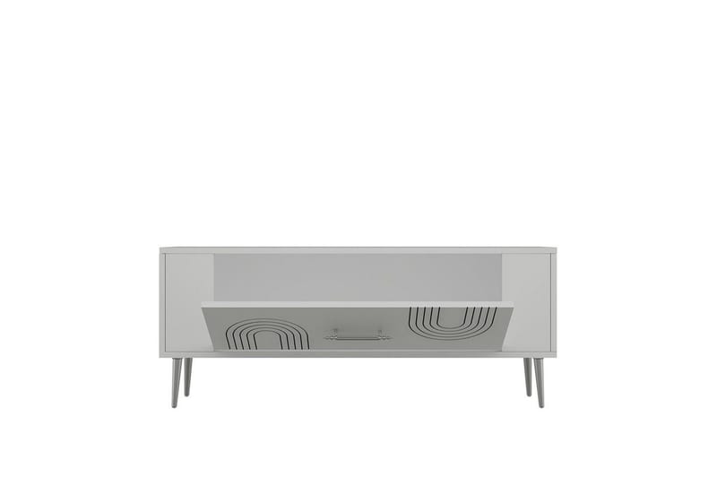 Deyric TV-benk 120 cm - Hvit/Sølv - Møbler - TV- & Mediamøbler - TV benk & mediabenk