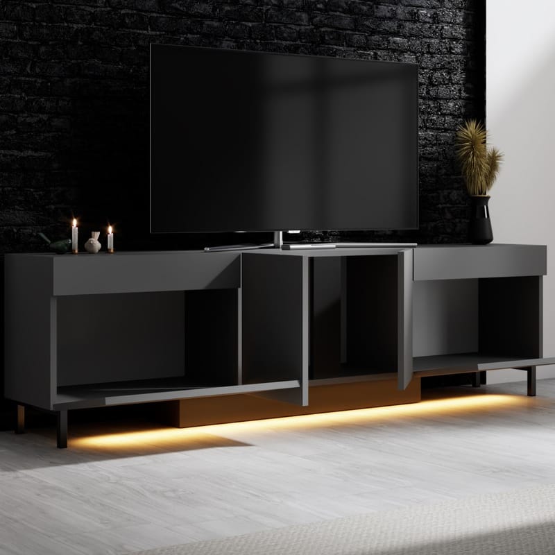 Djarhint TV-benk 180 cm - Antrasitt - Møbler - TV- & Mediamøbler - Mediestativ & veggfeste - TV-veggfeste