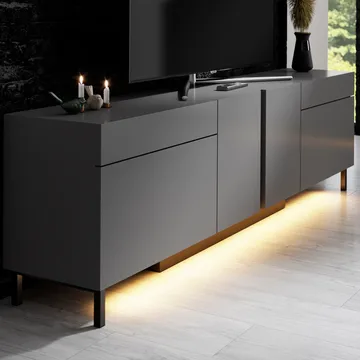 Djarhint TV-benk 180 cm - Antrasitt - Møbler - TV- & Mediamøbler - Mediestativ & veggfeste - TV-veggfeste