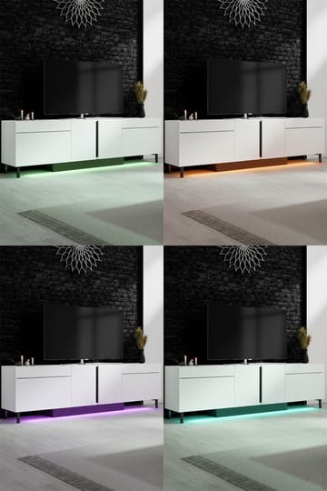 Djarhint TV-benk 180 cm - Hvit - Møbler - TV- & Mediamøbler - Mediestativ & veggfeste - TV-veggfeste