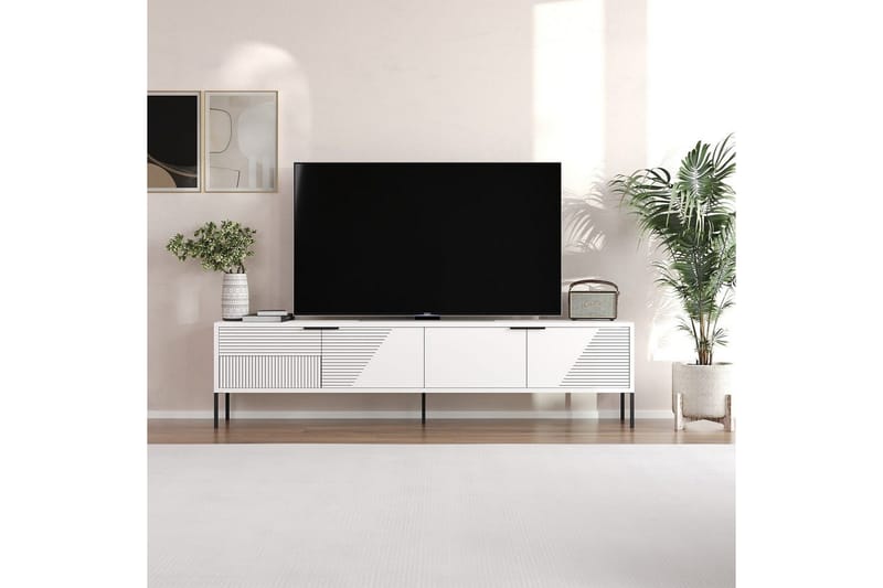 Dorellez TV-benk 180 cm - Hvit - Møbler - TV- & Mediamøbler - TV benk & mediabenk