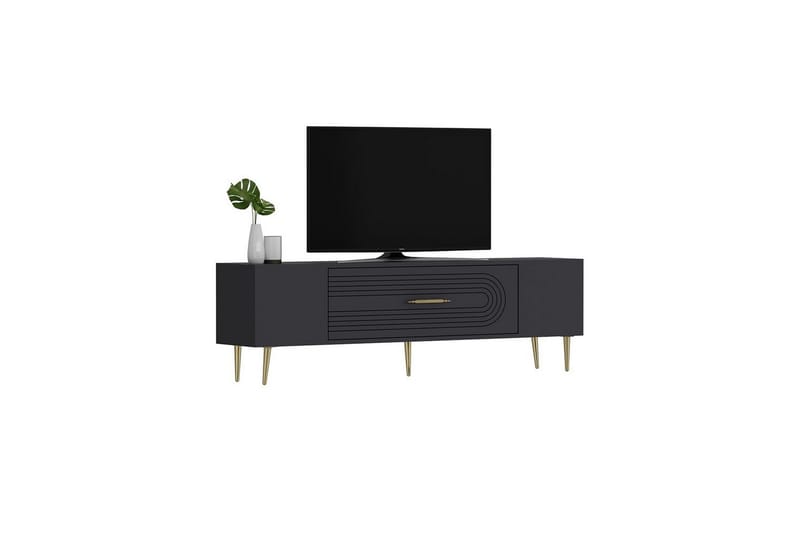 Drova TV-benk 150 cm - Antrasitt/Gull - Møbler - TV- & Mediamøbler - TV benk & mediabenk