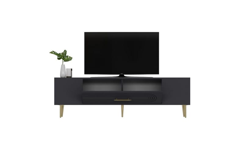 Drova TV-benk 150 cm - Antrasitt/Gull - Møbler - TV- & Mediamøbler - TV benk & mediabenk