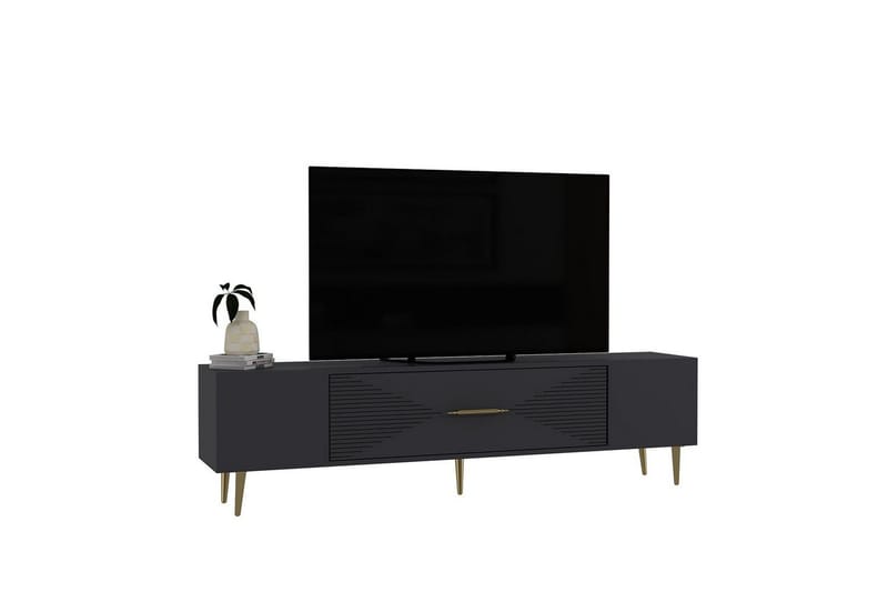 Drova TV-benk 150 cm - Antrasitt/Gull - Møbler - TV- & Mediamøbler - TV benk & mediabenk