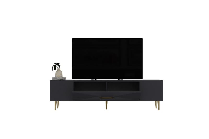 Drova TV-benk 150 cm - Antrasitt/Gull - Møbler - TV- & Mediamøbler - TV benk & mediabenk