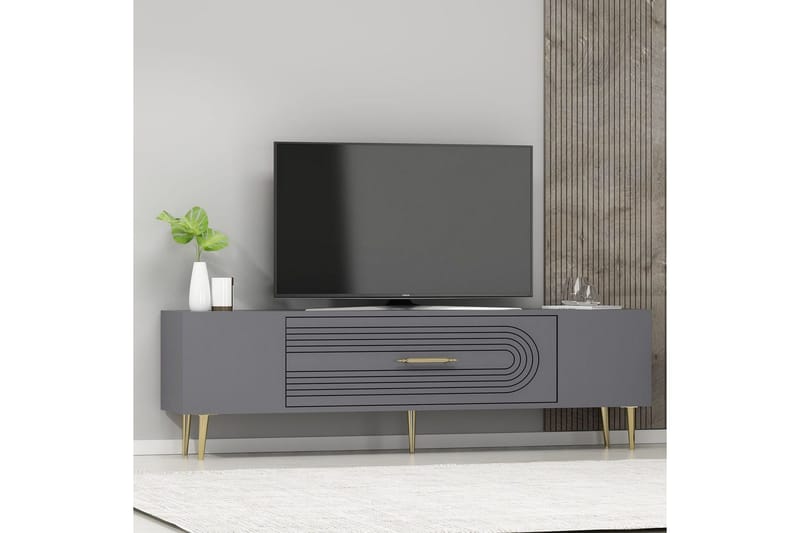 Drova TV-benk 150 cm - Antrasitt/Gull - Møbler - TV- & Mediamøbler - TV benk & mediabenk