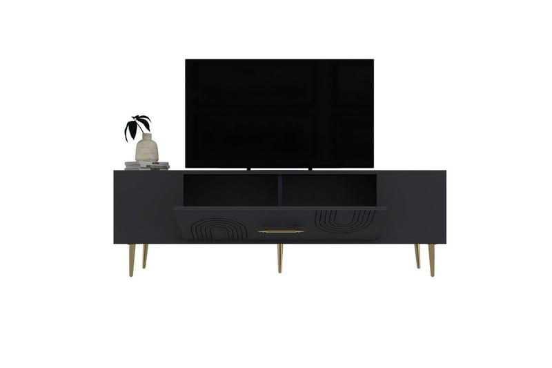 Drova TV-benk 150 cm - Antrasitt/Gull - Møbler - TV- & Mediamøbler - TV benk & mediabenk