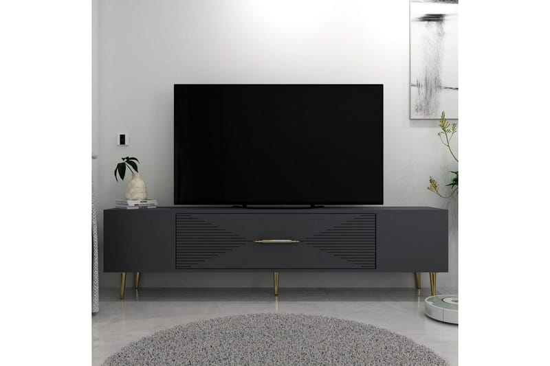 Drova TV-benk 150 cm - Antrasitt/Gull - Møbler - TV- & Mediamøbler - TV benk & mediabenk