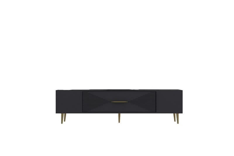 Drova TV-benk 150 cm, Antrasitt/Gull