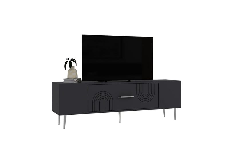 Drova TV-benk 150 cm - Antrasitt/Sølv - Møbler - TV- & Mediamøbler - TV benk & mediabenk