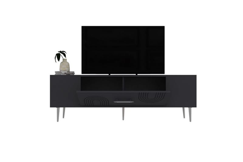 Drova TV-benk 150 cm - Antrasitt/Sølv - Møbler - TV- & Mediamøbler - TV benk & mediabenk