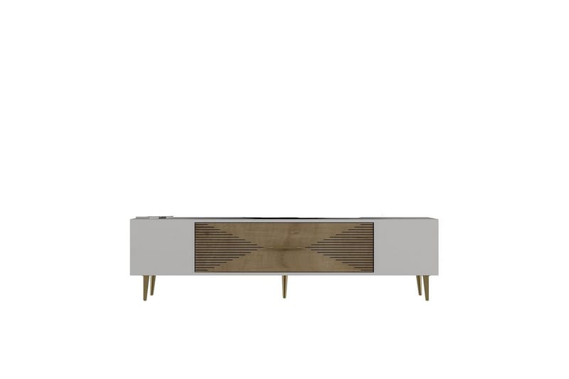 Drova TV-benk 150 cm - Eik/Hvit/Gull - Møbler - TV- & Mediamøbler - TV benk & mediabenk