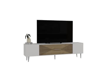 Drova TV-benk 150 cm - Eik/Hvit/Sølv - Møbler - TV- & Mediamøbler - TV benk & mediabenk