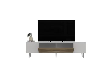 Drova TV-benk 150 cm - Eik/Hvit/Sølv - Møbler - TV- & Mediamøbler - TV benk & mediabenk