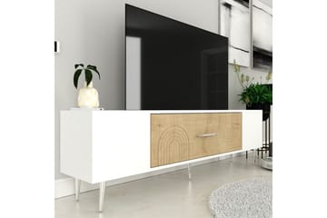 Drova TV-benk 150 cm - Eik/Hvit/Sølv - Møbler - TV- & Mediamøbler - TV benk & mediabenk