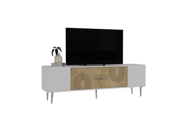 Drova TV-benk 150 cm - Eik/Hvit/Sølv - Møbler - TV- & Mediamøbler - TV benk & mediabenk