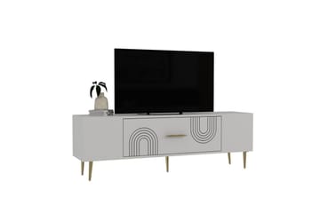 Drova TV-benk 150 cm - Hvit/Gull - Møbler - TV- & Mediamøbler - TV benk & mediabenk