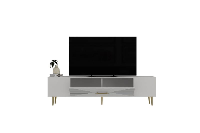 Drova TV-benk 150 cm - Hvit/Gull - Møbler - TV- & Mediamøbler - TV benk & mediabenk