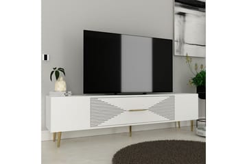 Drova TV-benk 150 cm - Hvit/Gull - Møbler - TV- & Mediamøbler - TV benk & mediabenk