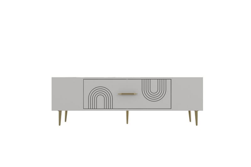 Drova TV-benk 150 cm - Hvit/Gull - Møbler - TV- & Mediamøbler - TV benk & mediabenk