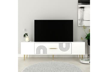 Drova TV-benk 150 cm - Hvit/Gull - Møbler - TV- & Mediamøbler - TV benk & mediabenk